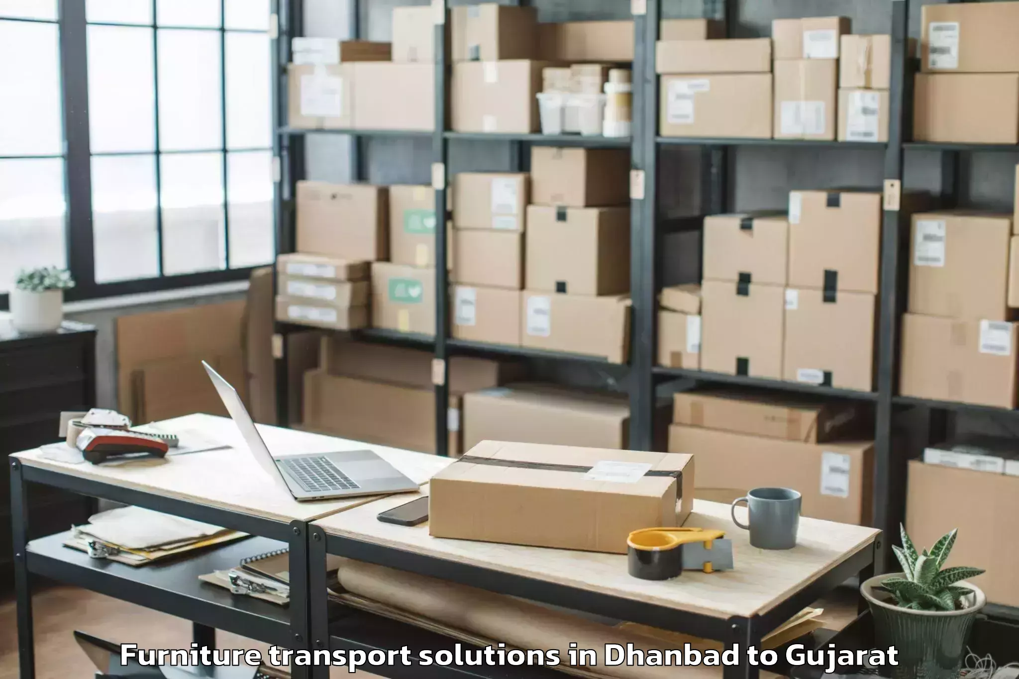 Dhanbad to Gadhada Furniture Transport Solutions